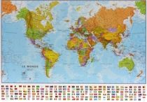 Maps International - Carte murale du Monde politique (en français) - Plastifiée - Au 1/40mio