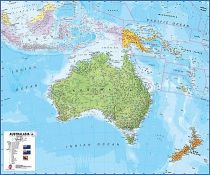 Maps international - Carte murale en papier - Australasie politique (en anglais)