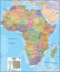 Maps international - Carte murale plastifiée - Afrique politique (en anglais)