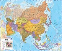 Maps international - Carte murale plastifiée - Asie politique (en anglais)
