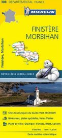 Michelin - Carte "Départements" N°308 - Finistère - Morbihan