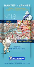 Michelin - Carte historique n°18 - Nantes - Vannes (2 cartes, 100 ans d'intervalle)