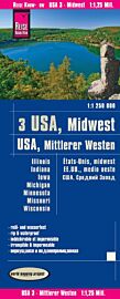 Reise Know-How Maps - Carte USA n°3 -  Midwest des Etats-Unis