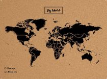 Miss Wood - Woody Map - Carte du monde en liège naturel - Noir - Taille L 