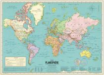Pappus éditions - Poster - Carte du Monde Vintage (planisphère avec les pays actuels)
