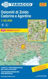 Tabacco - Carte de randonnées - 025 - Dolomiti di Zolda - Carodine e Agordine
