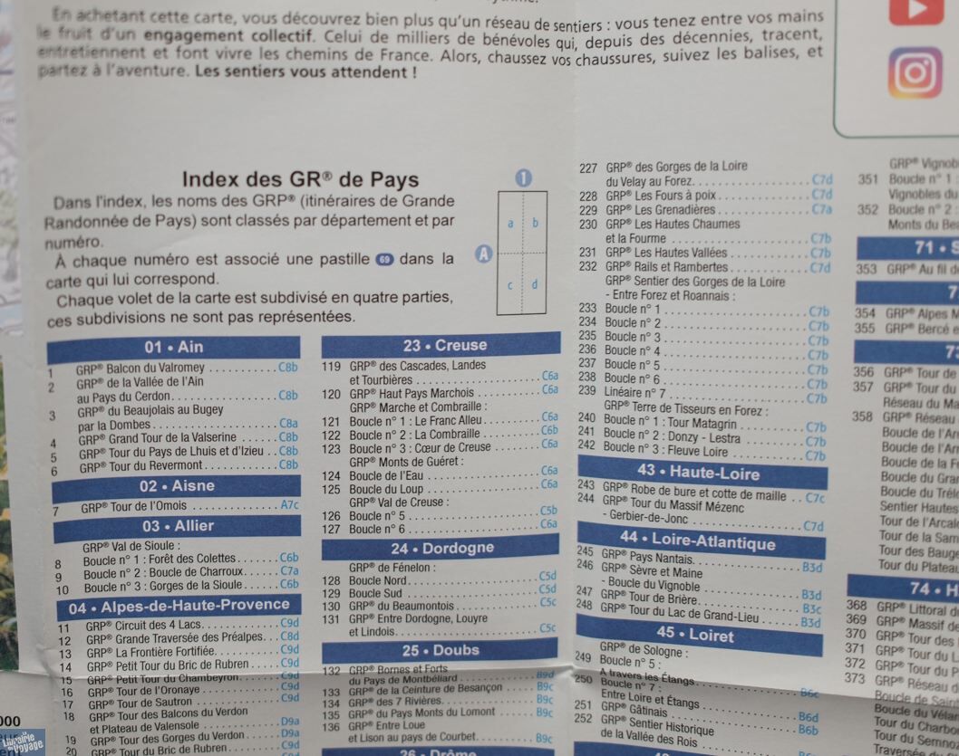 I.G.N - Carte - Ref.903 - Itinéraires de Grande Randonnée en France ...