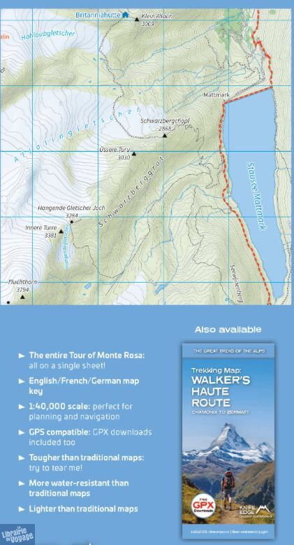 Knife Edge Outdoor Guidebooks Carte de randonnées Tour of