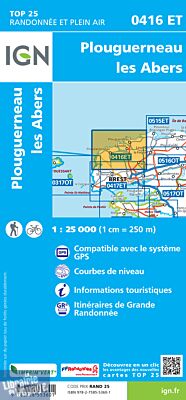 I.G.N - Carte au 1-25.000ème - TOP 25 - 416 ET - Plouguerneau - Les Abers