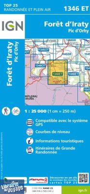 I.G.N - Carte au 1-25.000ème - TOP 25 - 1346 ET - Forêt d'Iraty - Pic d'Orhy