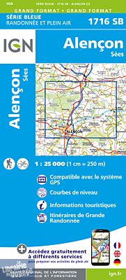 I.G.N - Carte au 1-25.000ème - Série bleue - 1716 SB - Alençon - Sées