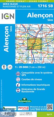 I.G.N - Carte au 1-25.000ème - Série bleue - 1716 SB - Alençon - Sées