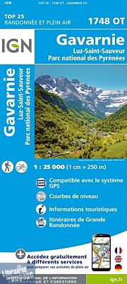 I.G.N Carte au 1-25.000ème - TOP 25 - 1748 OT - Gavarnie - Luz Saint Sauveur - PN des Pyrénées