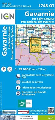 I.G.N Carte au 1-25.000ème - TOP 25 - 1748 OT - Gavarnie - Luz Saint Sauveur - PN des Pyrénées