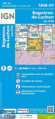 I.G.N Carte au 1-25.000ème - TOP 25 - 1848 OT - Bagnères de Luchon - Lac d'Oô