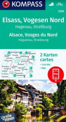 Kompass - Carte de randonnées - n°2220 - Alsace Vosges nord