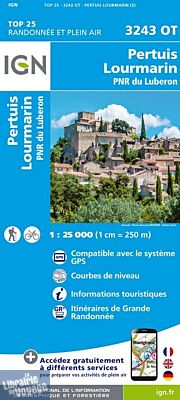 I.G.N Carte au 1-25.000ème - TOP 25 - 3243 OT - Pertuis - Lourmarin - PNR du Luberon