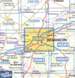 I.G.N - Carte au 1-25.000ème - TOP 25 - 3323 ET - Besançon - Forêt de Chailluz