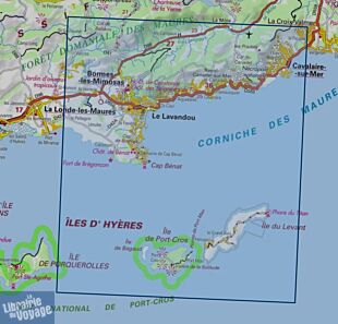 I.G.N Carte au 1-25.000ème - TOP 25 - 3446 ET - Le Lavandou - Parc National de Port Cros - Corniche des Maures