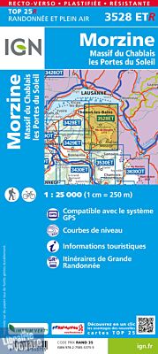 I.G.N - Carte au 1-25.000ème - TOP 25 - 3528 ETR - Morzine - Chablais - Les Portes du Soleil (en matière résistante)