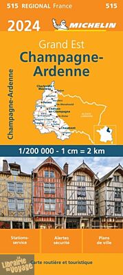 Michelin - Carte Régionale n°515 - Champagne Ardenne - Edition 2024