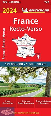 Michelin - Carte routière - Réf.722 - France - Recto-Verso - Edition 2024