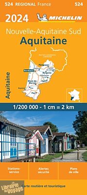 Michelin - Carte Régionale n°524 - Aquitaine - Edition 2024