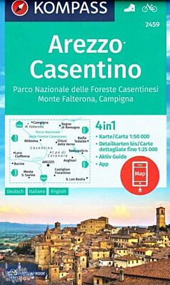 Kompass - Carte de randonnées - n°2459 - Arezzo - Casentino - Parco Nazionale delle foreste Casentinesi - Monte Falterona - Campigna