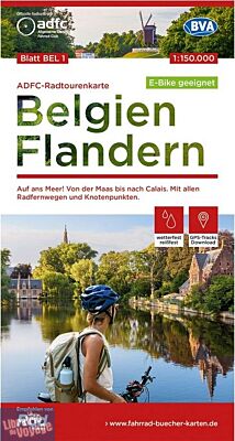 BVA & ADFC Verlag - Carte vélo indéchirable - Belgique n°1 - Belgien Flandern