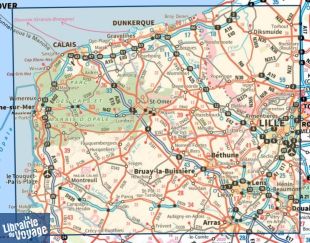 I.G.N - Carte au 1/100.000ème - TOP 100 - n°101 - Lille - Calais - Le Touquet-Paris-Plage - PNR des caps et marais d'opale