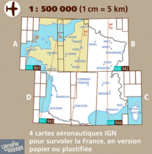 IGN - Carte Aéronautique OACI 945 - France nord-ouest - Plastifiée - Edition 2023