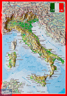 Georelief - Carte Postale en relief - Italie