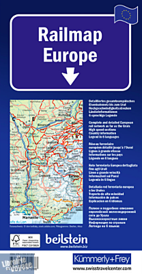 Kummerly Frey - Carte - Railmap Europe (Carte des chemins de fer en Europe) - Le train en Europe