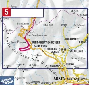 L'Escursionista - Carte de randonnées - N°5 - Gran San Bernardo, Valle di Ollomont