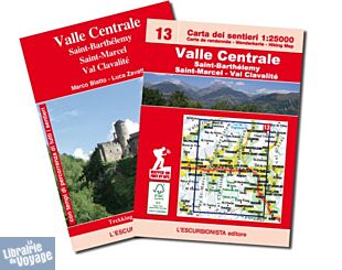 L'Escursionista - Carte de randonnées - N°13 - Valle Centrale, Saint-Barthélemy, Saint-Marcel, Val Clavalité