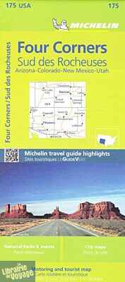  Michelin - Carte USA n°175 - Four Corners, Sud des Rocheuses (Arizona - Colorado - Nouveau Mexique - Utah)