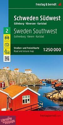 Freytag & Berndt - Carte de Suède - N°2 - Sud-Ouest - Göteborg - Vänersee - Karlstad