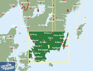 Freytag & Berndt - Carte de Suède - n°1 - Sud - Malmö - Helsingborg - Kalmar