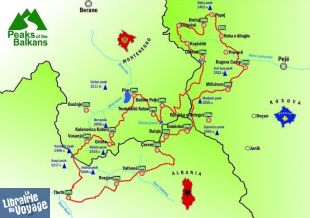 Huber - Carte de Randonnée - Peaks of the Balkans 