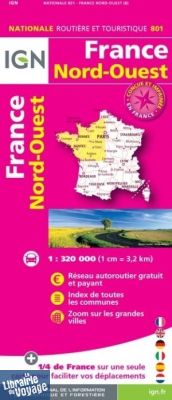 I.G.N - Réf.801 - Carte du Nord-Ouest de la France - Edition 2020