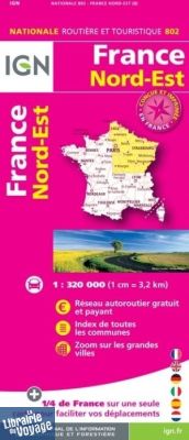 I.G.N - Réf.802 - Carte du Nord-Est de la France - Edition 2020