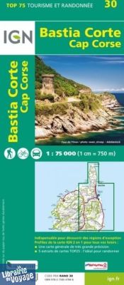 I.G.N - Carte - Collection TOP 75 - N°30 - Bastia - Corte - Cap Corse