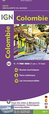 I.G.N. - Carte routière - Carte de la Colombie 