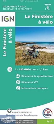 I.G.N - Carte - Découverte à vélo ref.VEL07 - Le Finistère à Vélo