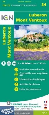 I.G.N - Collection Carte Top 75 - n°34 - Luberon - Mont Ventoux