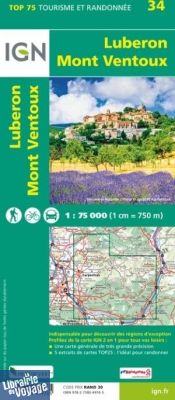 I.G.N - Collection Carte Top 75 - n°34 - Luberon - Mont Ventoux