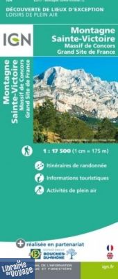 I.G.N. - Carte - Collection découverte de lieux d'exception - Montagne-Sainte-Victoire - Massif de Concors - Grand site de France
