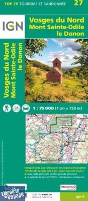 I.G.N - Collection Carte Top 75 - n°27 - Vosges du nord - Mont Saint -Odile - Le Donon