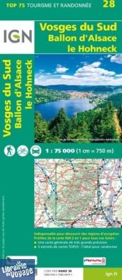 I.G.N - Collection Carte Top 75 - n°28 - Vosges du sud - Ballon d'Alsace - Le Hohneck