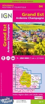 IGN - Carte régionale n°R04 - Grand-Est - Ardennes - Champagne